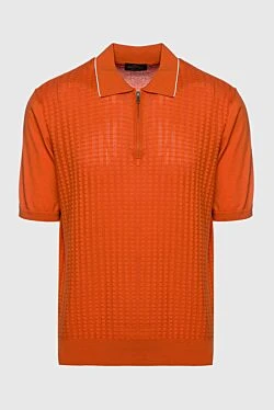 Silk polo orange for men