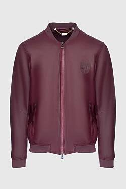 Burgundy leather jacket for men