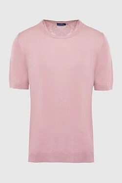 Silk short sleeve jumper pink for men