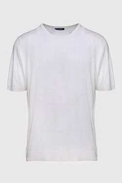 Short sleeve jumper in silk white for men