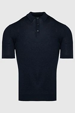 Silk polo blue for men