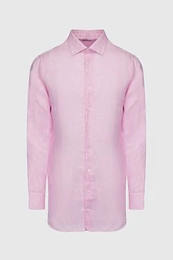 Pink linen shirt for men