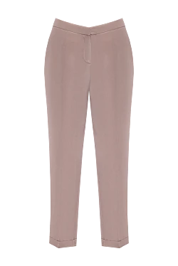 Beige silk trousers for women