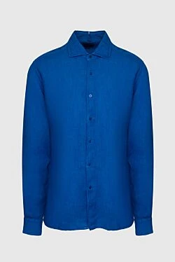 Men's blue linen shirt