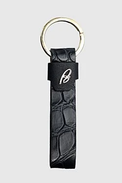 Black alligator keychain for men