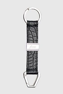 Black alligator keychain for men