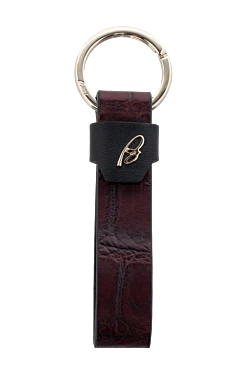 Keychain made of crocodile skin burgundy for men