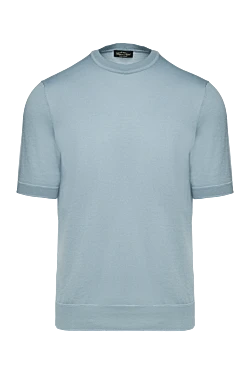 Short sleeve jumper in silk and cotton gray for men