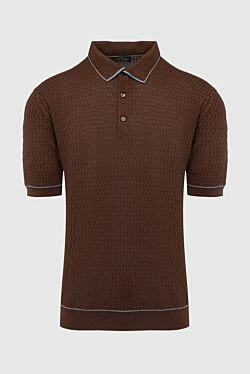 Silk polo brown for men