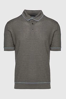 Silk polo brown for men