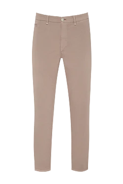 Men's beige cotton and silk trousers