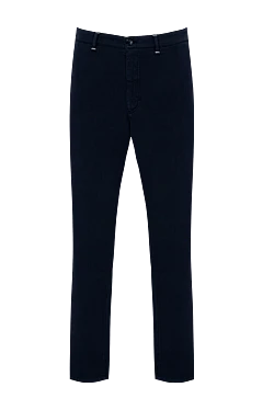 Blue cotton and silk trousers for men