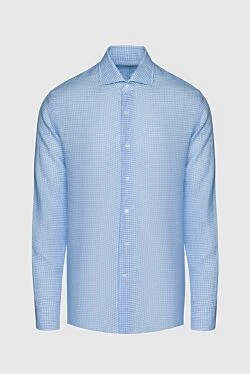 Men's blue linen shirt