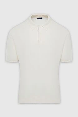 White silk polo for men