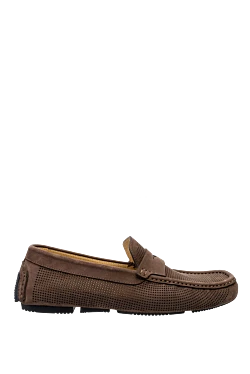 Men's moccasins from nubuck brown