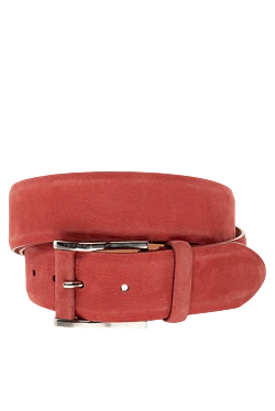 Pink leather belt for men