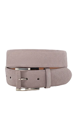 Beige leather belt for men