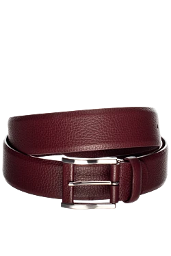 Men's burgundy leather belt