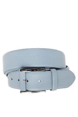 Blue leather belt for men