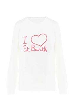 White cotton sweatshirt for women