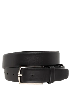 Gray leather belt for men