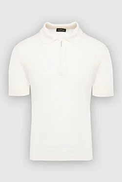 White silk polo for men