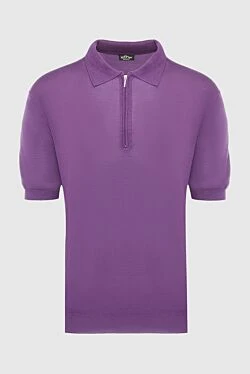 Silk polo purple for men