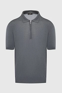 Silk polo gray for men