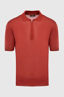 Silk polo orange for men