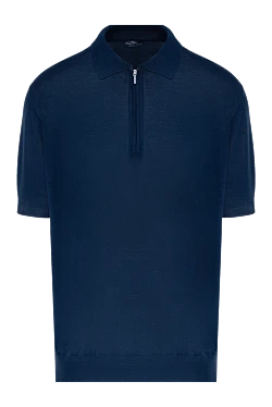 Silk polo blue for men