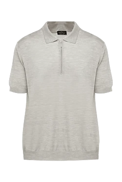 Men's gray silk polo