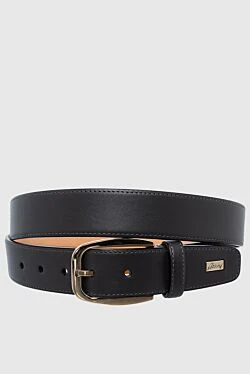 Gray leather belt for men