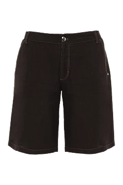 Brown linen shorts for men