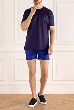 Purple cotton T-shirt for men