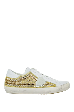 White leather sneakers for women