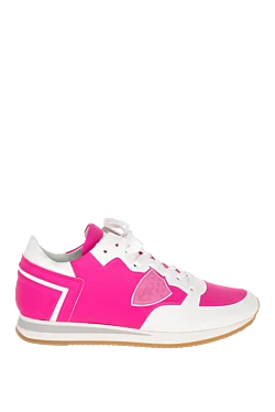 Pink leather sneakers for women