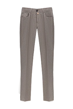 Beige wool trousers for men