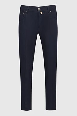 Black wool trousers for men