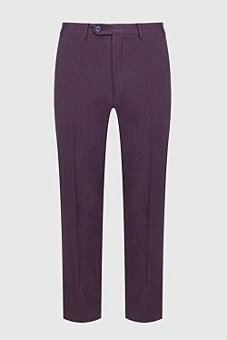 Purple wool trousers for men