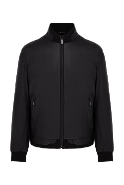 Куртка из натуральной кожи и кожи аллигатора черная мужская