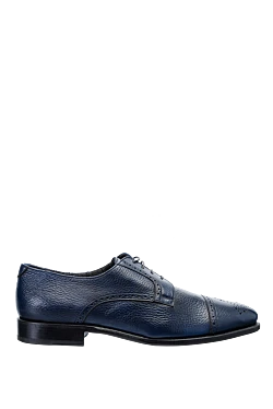 Blue leather men's shoes