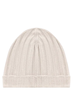 Beige cashmere hat for men