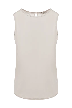 Women's white silk and elastane top