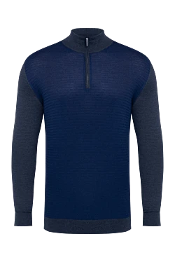 Troyer cashmere and silk blue for men