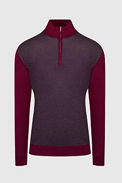 Cashmere and silk troyer burgundy for men