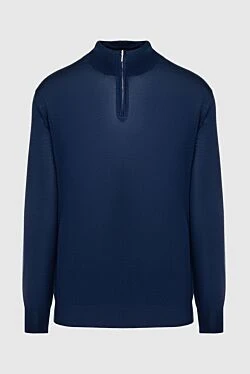 Troyer cashmere and silk blue for men