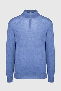 Troyer cashmere and silk blue for men