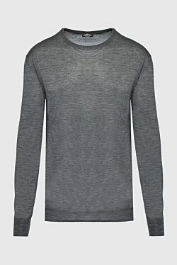 Cashmere and silk jumper gray for men