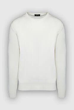 Cashmere and silk jumper white for men