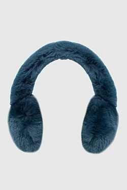 Blue fur headphones for women